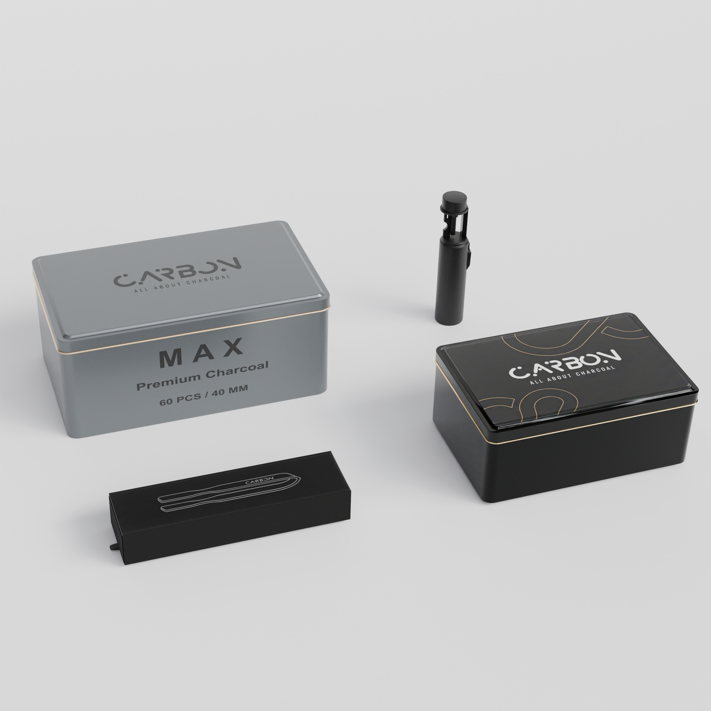 Essential Bundle - Ignis Torch Lighter + Grip Charcoal Tongs + 2 Charcoal Boxes